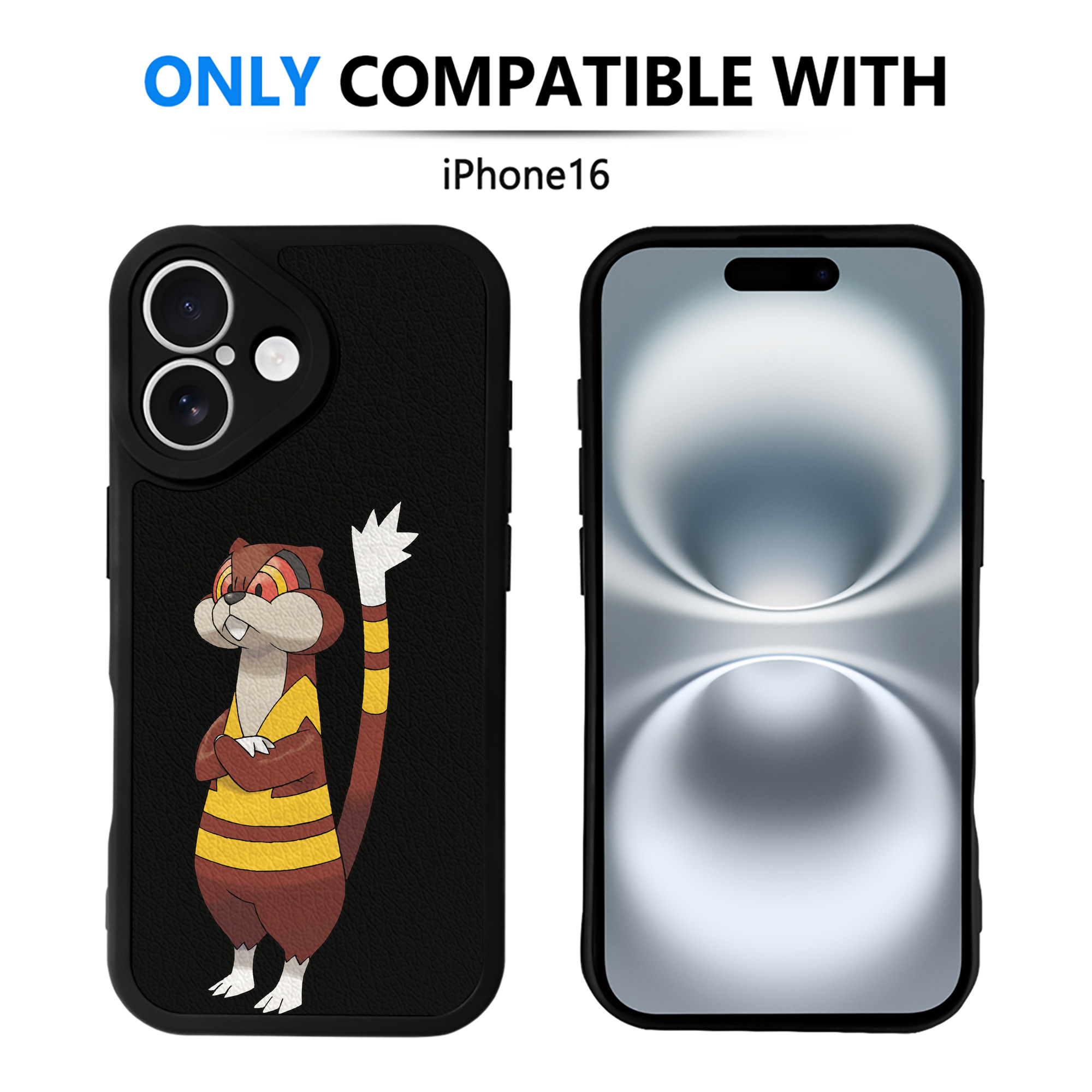 （画像用） ポケットモンスター Pokémon 【iPhone 16シリーズ対応】シリコンスマホケース（レザー調） 材質：シリコン